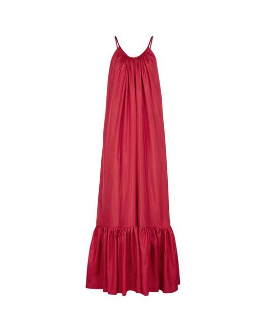 Kalita Red Brigitte Silk Habotai Maxi Dress