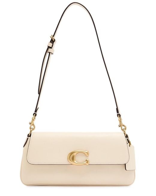 COACH Natural Jet Leather Shoulder Bag