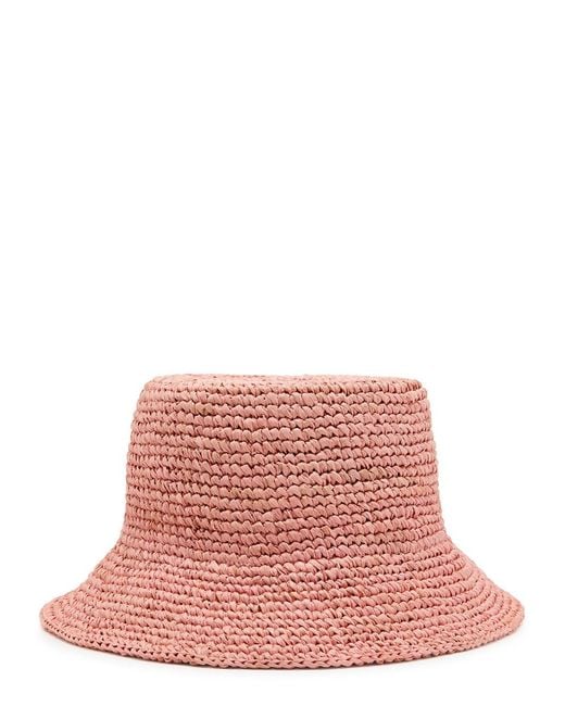 Vivienne Westwood Red Orb Raffia Bucket Hat
