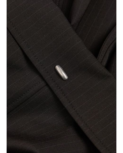 Our Legacy Black Pinstriped Woven Coat for men