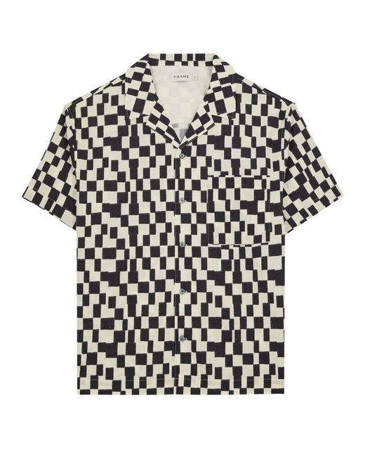 FRAME Black Checked Lyocell-Blend Shirt for men