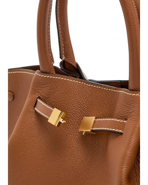 DeMellier London Brown New York Midi Grained Leather Tote