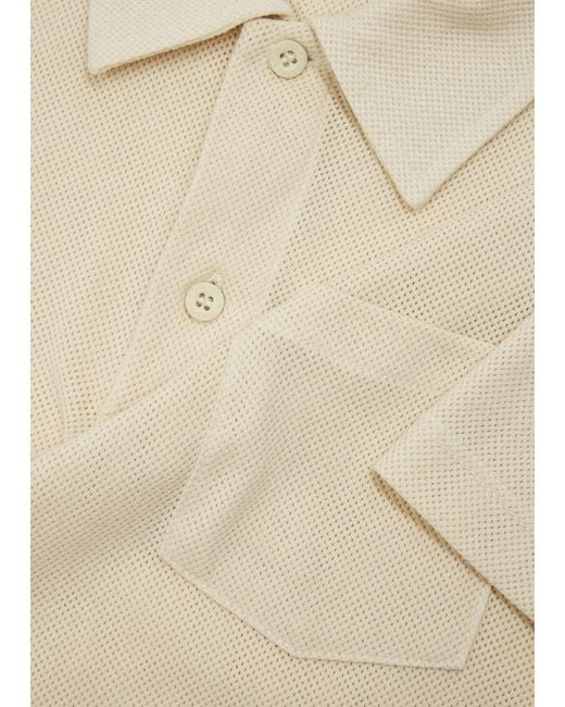 Sunspel Natural Riviera Cotton-mesh Polo Shirt for men