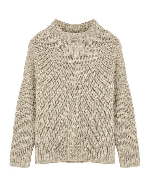 Eileen Fisher Sand Bouclé-knit Cotton Jumper in Beige (Natural) - Lyst