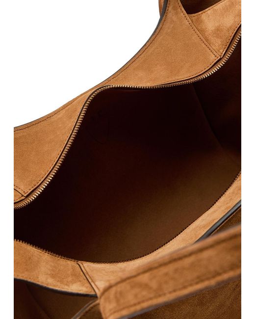 Tod's Brown T-Plaque Suede Tote