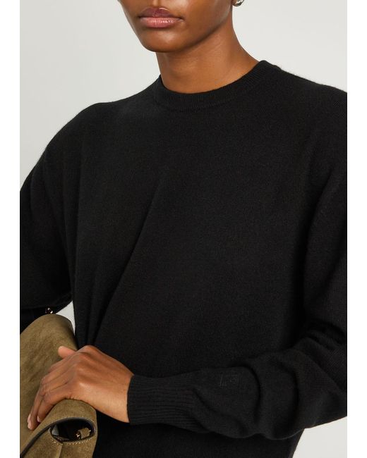 Totême Black Classic Crew-Neck Cashmere Jumper
