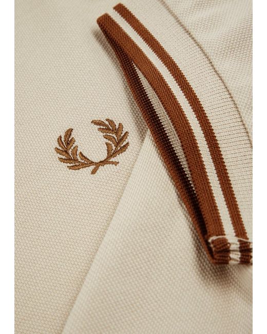 Fred Perry Natural Logo-embroidered Piqué Cotton Polo Shirt for men