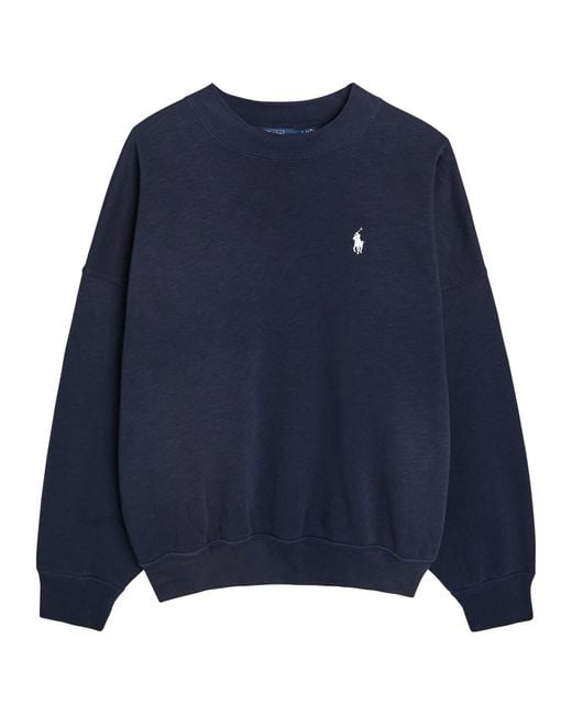 Polo Ralph Lauren Blue Logo Cotton-Blend Sweatshirt