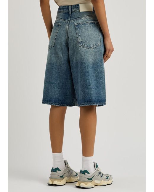 Represent Blue Bermuda Faded Shorts