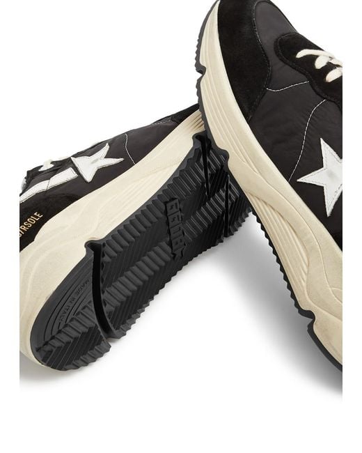 Golden Goose Deluxe Brand Black Running Sole Panelled Nylon Sneakers for men
