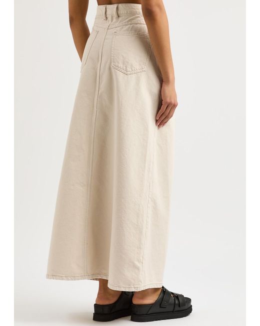 Free People Natural Come As You Are Denim Maxi Skirt