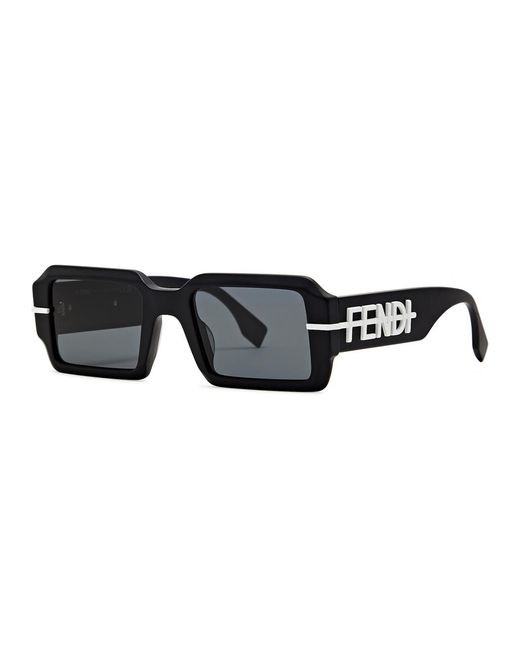 Fendi Black Rectangle-frame Sunglasses