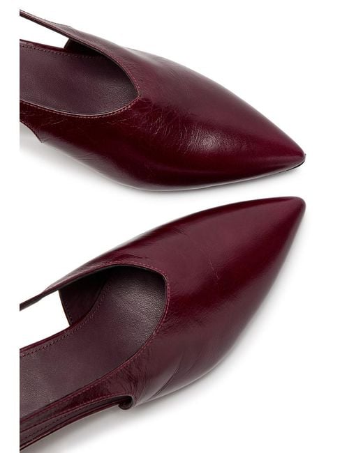 Alohas Brown Eros 45 Glossed Leather Slingback Pumps