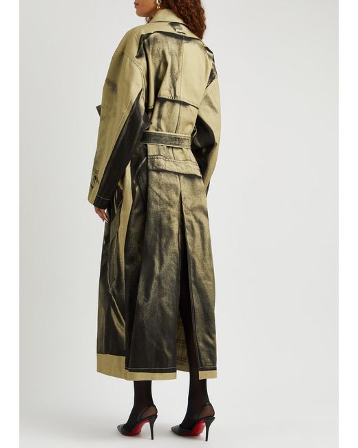 Jean Paul Gaultier Natural Trompe'Oeil Printed Cotton Trench Coat