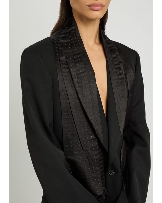 Maison Margiela Black Layered Silk And Wool Blazer