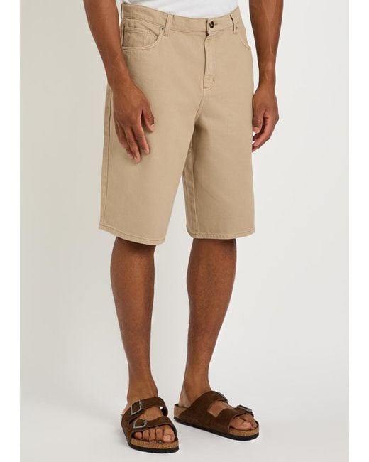 Wax London Natural Luca Cotton-Twill Shorts for men