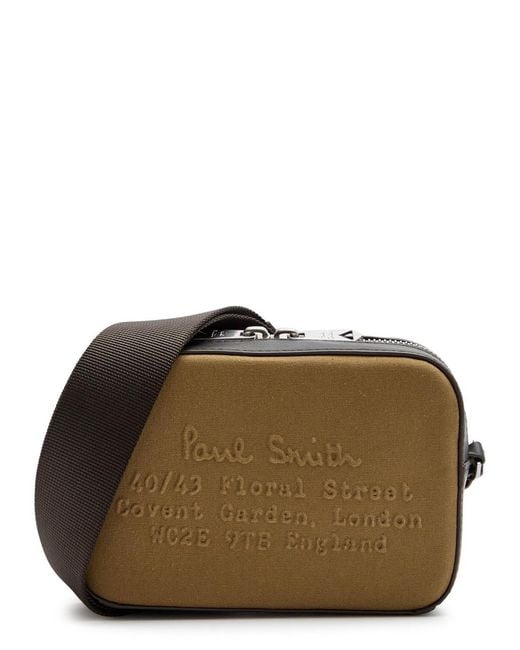 Paul Smith Brown Flight Logo Canvas Cross-Body Bag for men