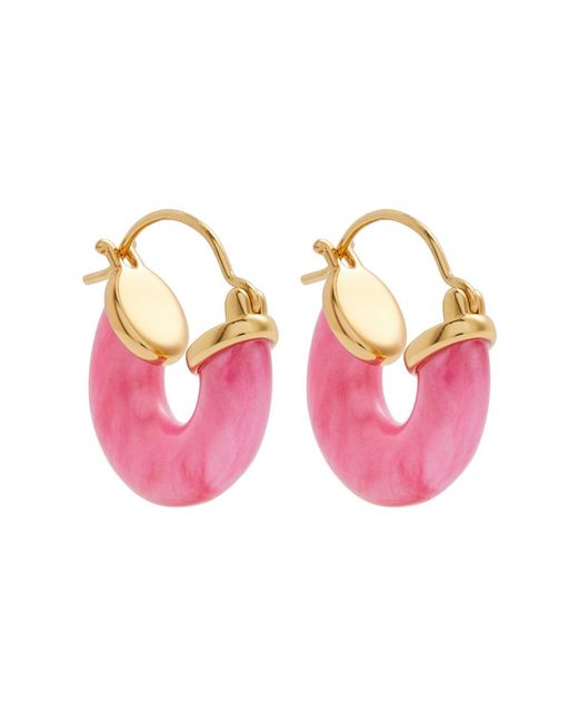 Anni Lu Pink Petit Swell 18kt Gold-plated Hoop Earrings