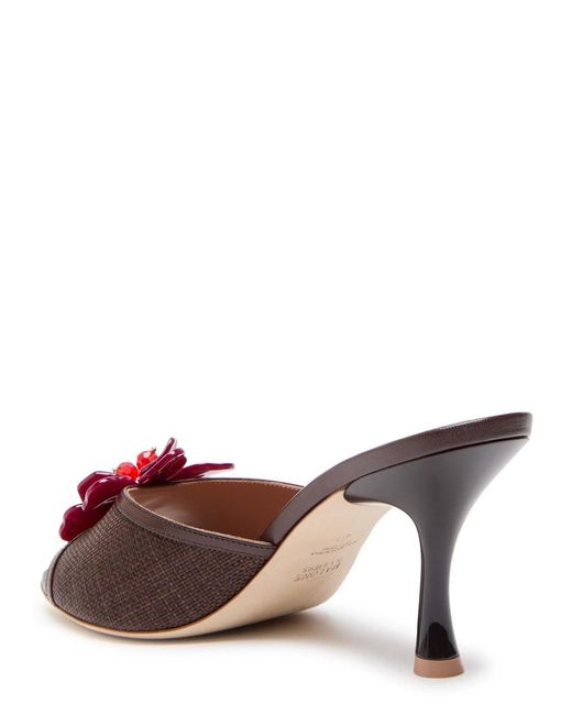 Malone Souliers Brown Cyd 70 Raffia Mules