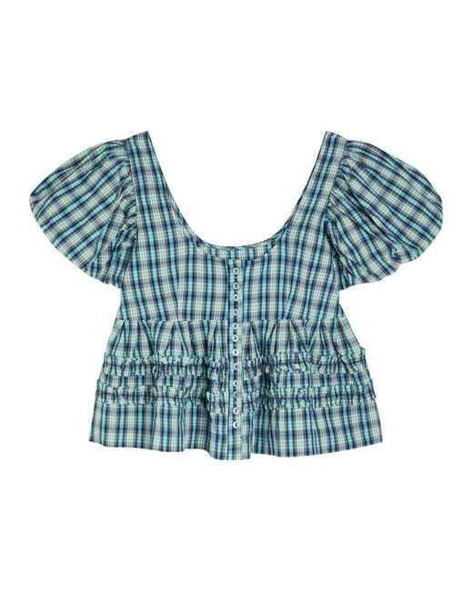 Damson Madder Blue Summer Joy Cotton Blouse
