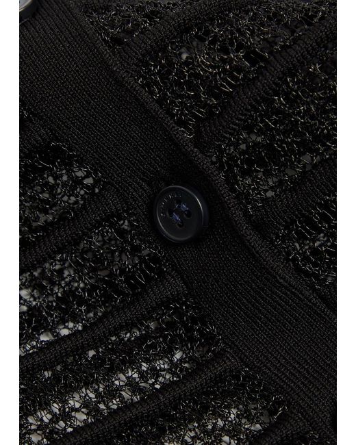 Jonathan Simkhai Black Holli Textured Lace Cropped Top