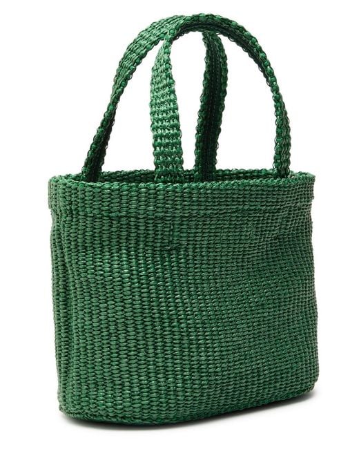 Jimmy Choo Green Beach Mini Raffia Tote
