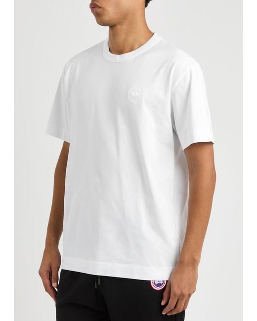 Canada Goose White Gladstone Logo Cotton T-Shirt for men