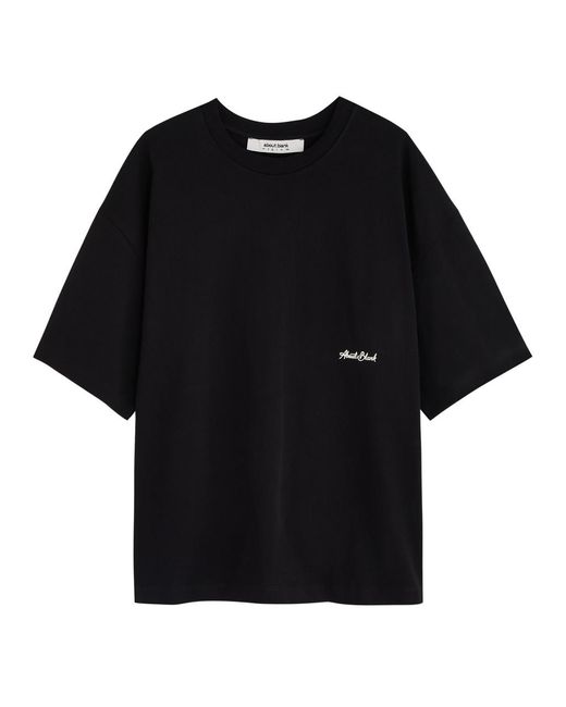 About Blank Black Banner Logo-Print Cotton T-Shirt for men