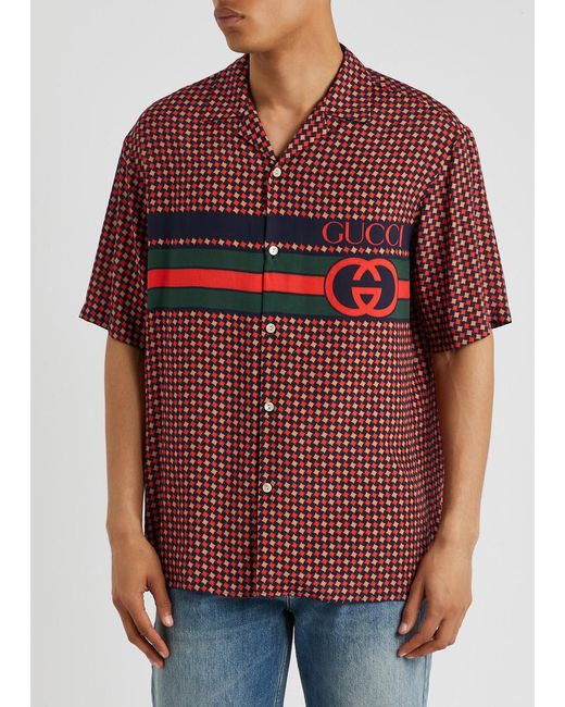 Gucci Red Printed Shirt for men