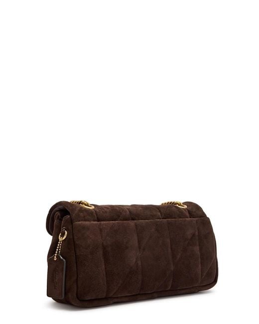 COACH Brown Tabby 26 Quilted Suede Shoulder Bag