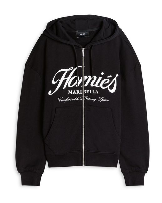 Homies Marbella Black Essentials Hooded Cotton Sweatshirt for men