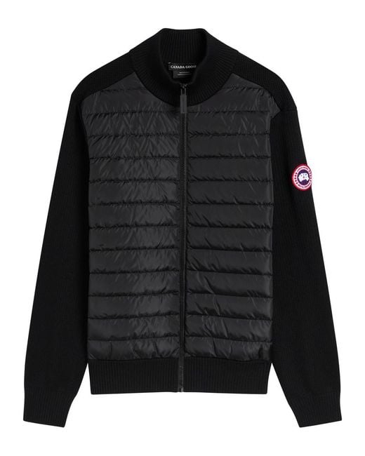 Canada Goose Black Hybridge Quilted Shell And Wool Jacket for men