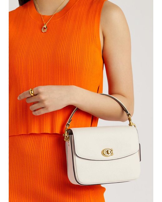 COACH Cassie 19 Leather Cross Body Bag in White Lyst