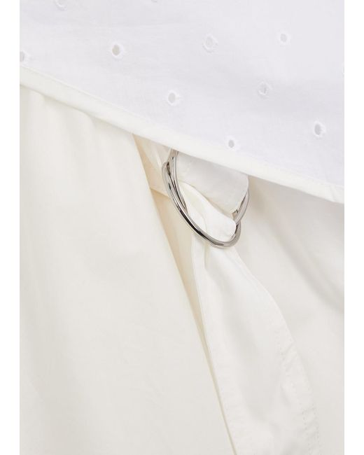 3.1 Phillip Lim Gray Layered Jersey And Cotton-Poplin Midi Dress