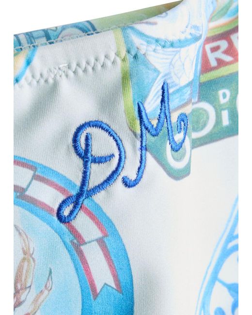 Damson Madder Blue Printed Bikini Briefs