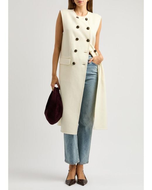 Veronica Beard Natural Hoxton Sleeveless Wool-Blend Jacket