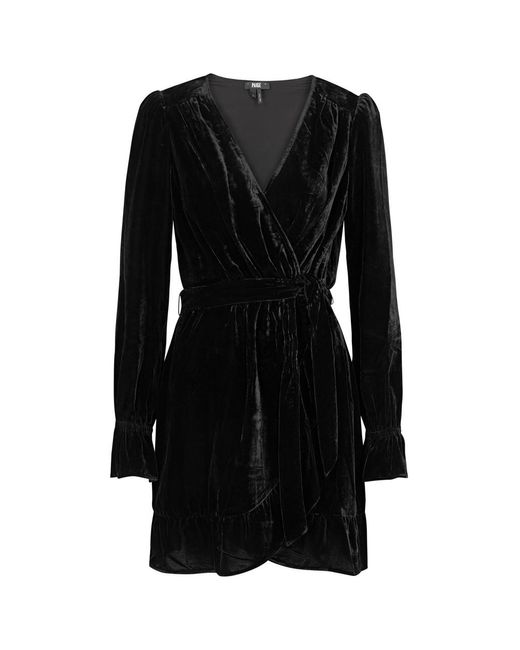 PAIGE Black Ysabel Velvet Mini Dress