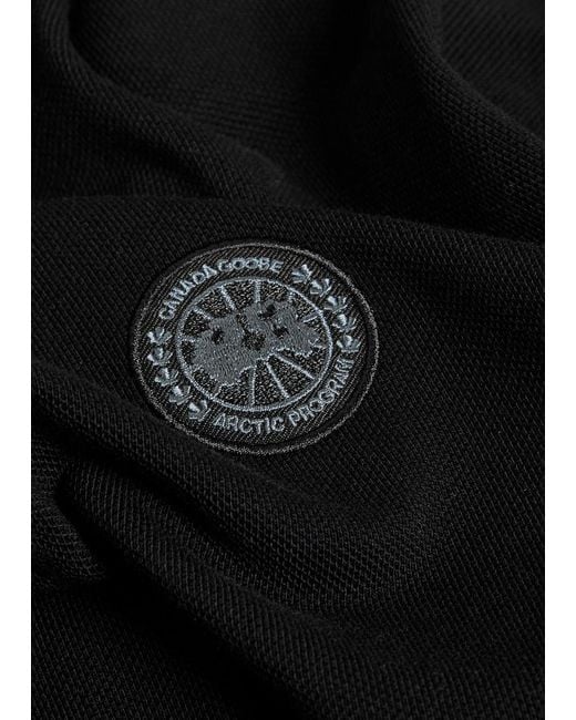 Canada Goose Black Beckley Logo Piqué Cotton Polo Shirt for men
