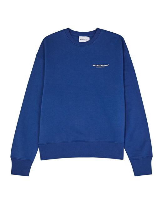 MKI Miyuki-Zoku Blue Logo-print Jersey Sweatshirt for men