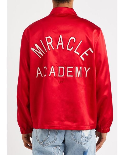 NAHMIAS Red Miracle Academy Embroide Silk-satin Jacket for men