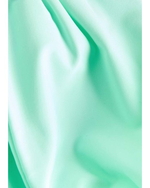 Away That Day Green Cannes Gathered Bikini Top