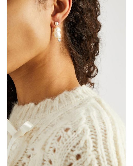 Simone Rocha White Drop Earrings