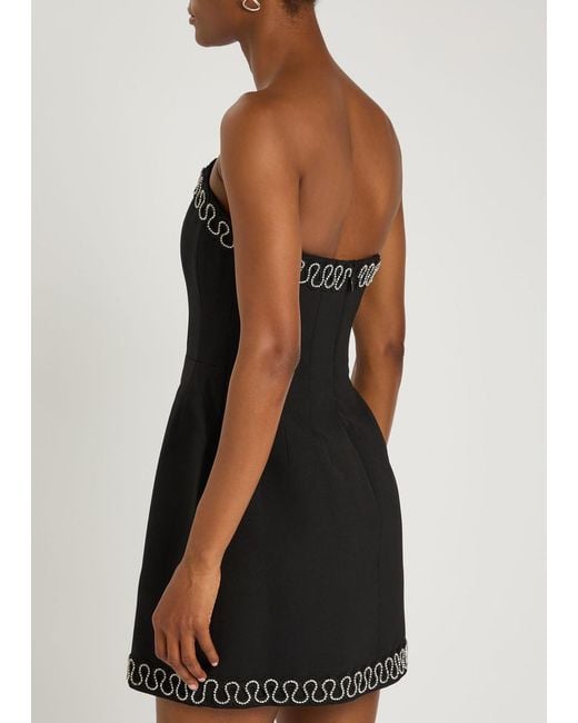 Rebecca Vallance Black Nyx Crystal-Embellished Crepe Mini Dress