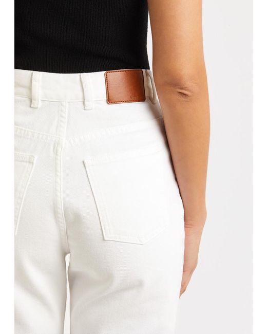 Moncler White Cropped Slim-leg Jeans