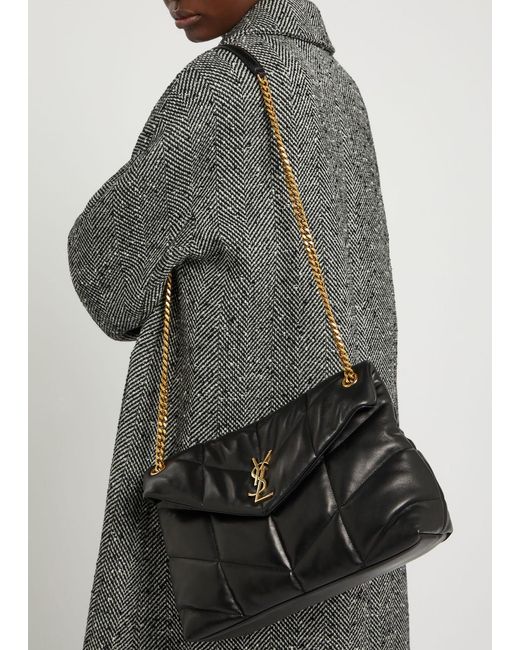 Saint Laurent Black Lou Puffer Medium Leather Shoulder Bag