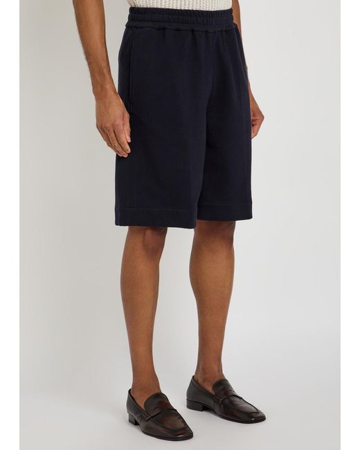 Jil Sander Blue Cotton Shorts for men