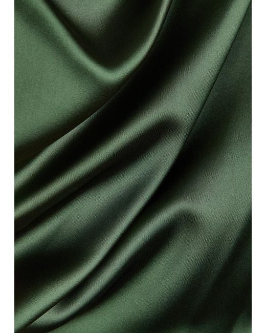Vivienne Westwood Green Ginnie Amber Draped Satin Midi Dress