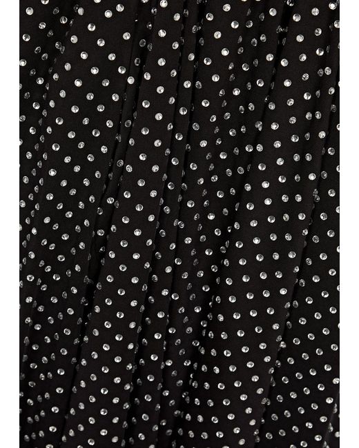 Veronica Beard Black Parke Crystal-embellished Stretch-jersey Top