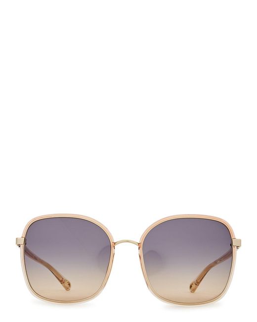 Chloé Orange Chloé Franky-Tone Square-Frame, Sunglasses