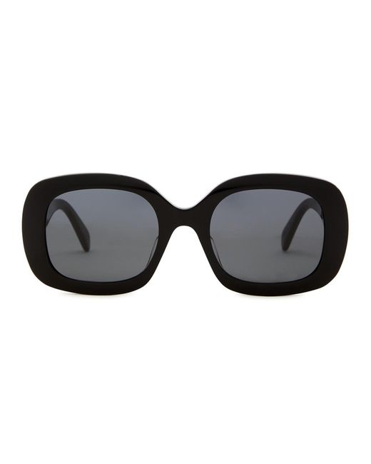 Céline Black Oversized Oval-frame Sunglasses , Designer Plaque At Temples, 100% Uv Protection